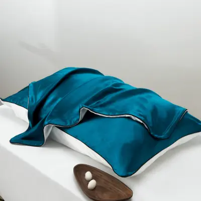 Prevleka za blazino iz 100 % murvine svile Blue