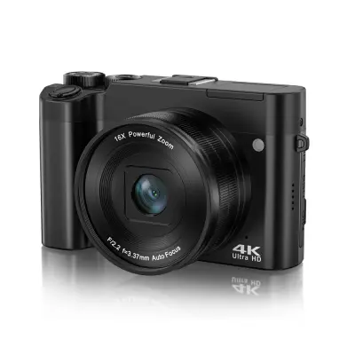 Kamera DC218T 4K HD z dvojnimi lečami in zaslonom na dotik Black