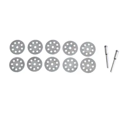 Set diamantnih rezalnih plošč 25 mm s trnom (10 diskov + 2 trna)  22 mm