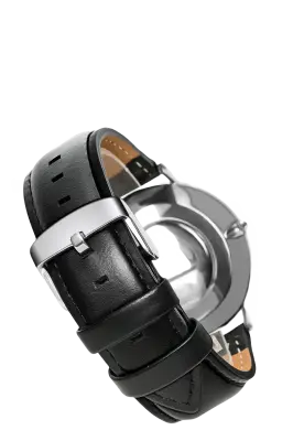 Klasičen pašček za uro iz pravega usnja za ure DW - 19 mm Black