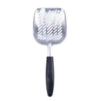 Lopata za mačji pesek z majhnimi luknjami iz aluminijeve zlitine Black