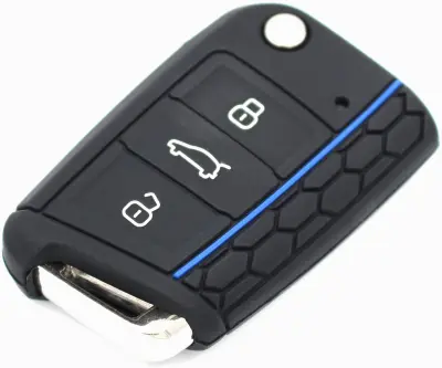 Avto etui za ključe za Golf 7/Lingdu/New Octavia/Karoq/Kodiak/Komik/Yedi Black+Blue