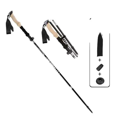 Ultralahka zložljiva sprehajalna palica - 5 delov 33-125 cm Black