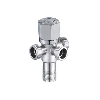 Tripotni kotni ventil iz nerjavečega jekla 304 z bakrenim jedrom