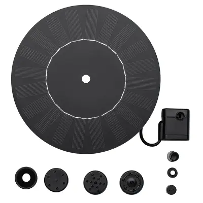 Vodna fontana na sončno energijo z zamenljivimi šobami - 18 cm