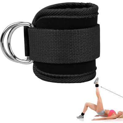 Trak za gleženj za vadbo moči s kabelskimi napravami Black