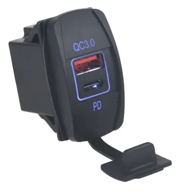 Polnilnik QCPD Blue Ring Light s QC3.0 in PD