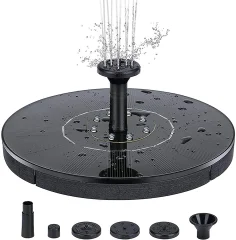 Vodna fontana na sončno energijo 18 cm s pisano LED osvetlitvijo