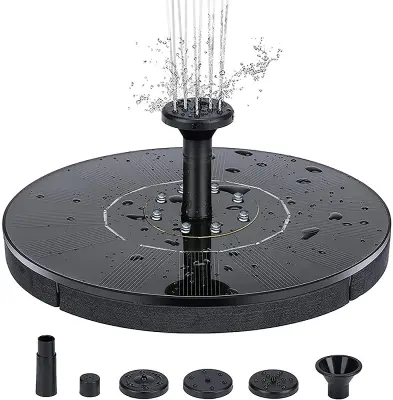 Vodna fontana na sončno energijo 18 cm s pisano LED osvetlitvijo