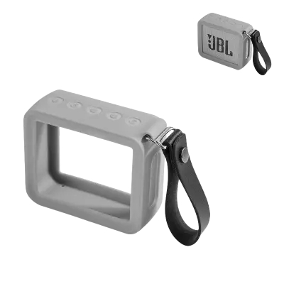Silikonska zaščitna torbica s trakom za roko za JBL GO2 Grey