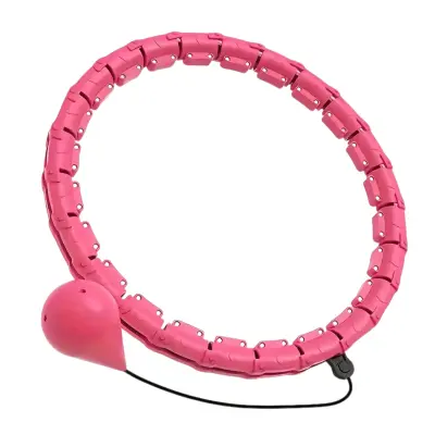 Hula hop za vadbo, Hulahop obroč z utežmi, Vrtenje uteži, Prilagodljiva velikost pasu (Roza) | SPINSLIM