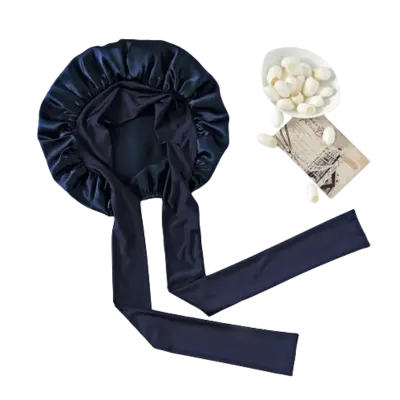 Nočna kapa Spalna kapa iz 100% murvine svile NavyBlue