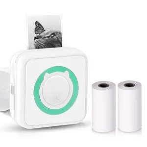 Mini prenosni pametni tiskalnik fotografij, brezžični Bluetooth termalni z 2 zvitkoma papirja za tiskanje za pametni telefon Android iOS MINIPRINT