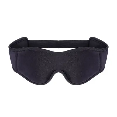 3D Contoured Sleep Eye Mask (črna z nosnim krilom Velcro Super Soft)