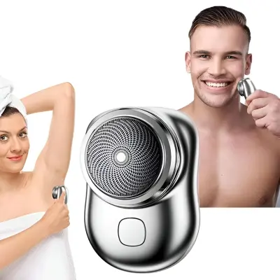 Električni brivnik, Prenosni brivnik, Mini brivnik, Suho britje (Srebrna) | RAZOMATIC