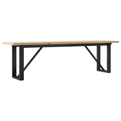 vidaXL Klubska mizica O okvir 160x40x45,5cm trdna borovina jeklo