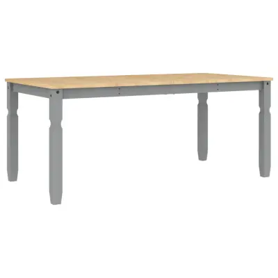 vidaXL Jedilna miza Corona siva 180x90x75 cm trdna borovina