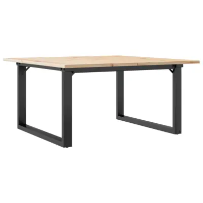 vidaXL Klubska mizica O okvir 90x90x45 cm trdna borovina jeklo