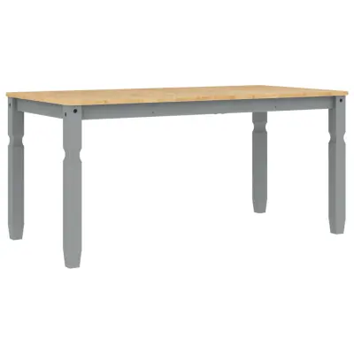 vidaXL Jedilna miza Corona siva 160x80x75 cm trdna borovina