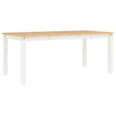 vidaXL Jedilna miza Corona bela 180x90x75 cm trdna borovina