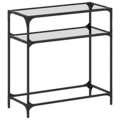 vidaXL Konzolna mizica s stekleno površino 80x35x81 cm jeklo