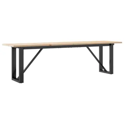 vidaXL Klubska mizica O okvir 160x40x45 cm trdna borovina jeklo