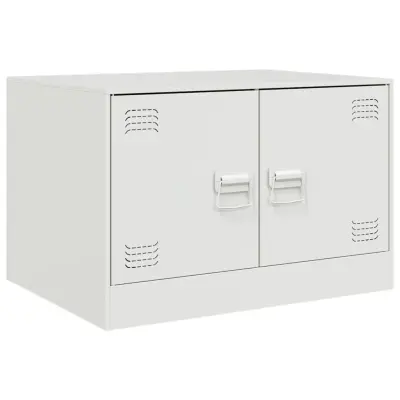 vidaXL Klubska mizica bela 67x50x44 cm jeklo