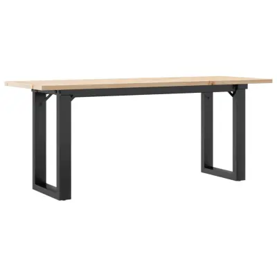 vidaXL Klubska mizica O okvir 110x40x45 cm trdna borovina jeklo