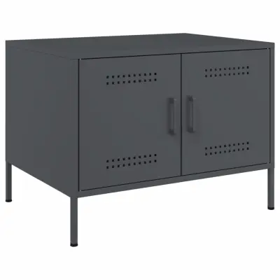 vidaXL Klubska mizica antracit 68x50x50,5 cm jeklo