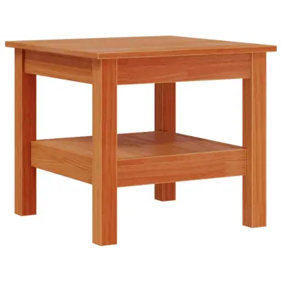 vidaXL Klubska mizica voščeno rjava 45x45x40 cm trdna borovina