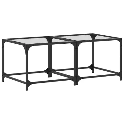 vidaXL Klubske mizice s stekleno površino 2 kosa 50x50x40 cm jeklo