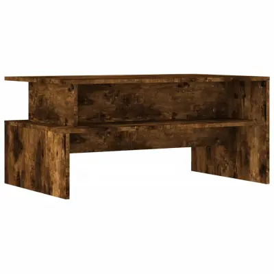 vidaXL Klubska mizica dimljeni hrast 90x55x42,5 cm inženirski les