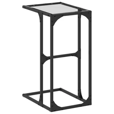 vidaXL Stranska mizica s stekleno površino 40x30x61,5 cm jeklo