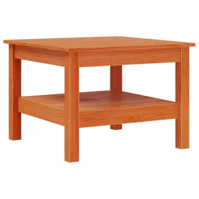 vidaXL Klubska mizica voščeno rjava 55x55x40 cm trdna borovina