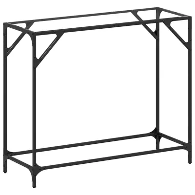 vidaXL Konzolna mizica s stekleno površino 98x35x81 cm jeklo
