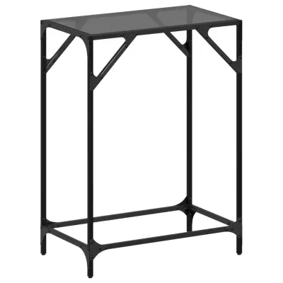 vidaXL Konzolna mizica s črno stekleno površino 60x35x81 cm jeklo