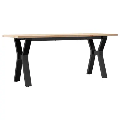 vidaXL Klubska mizica Y okvir 110x40x45 cm trdna borovina jeklo