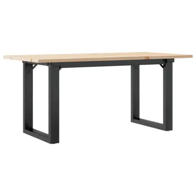 vidaXL Klubska mizica O okvir 90x40x45 cm trdna borovina jeklo