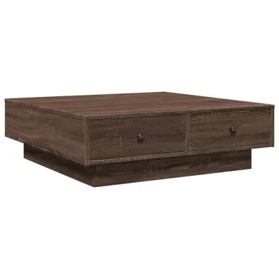 vidaXL Klubska mizica rjavi hrast 90x90x28 cm inženirski les