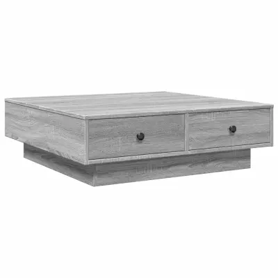 vidaXL Klubska mizica siva sonoma 90x90x28 cm inženirski les