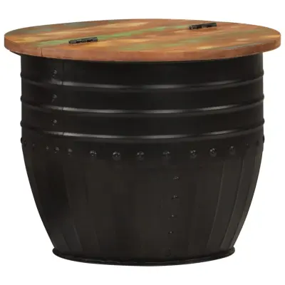 vidaXL Klubska mizica črna 50x39,5 cm trden predelan les
