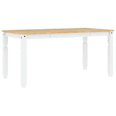 vidaXL Jedilna miza Corona bela 160x80x75 cm trdna borovina