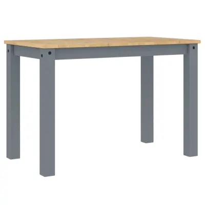 vidaXL Jedilna miza Panama siva 117x60x75 cm trdna borovina