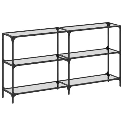 vidaXL Konzolna mizica s stekleno površino 158,5x30x81 cm jeklo