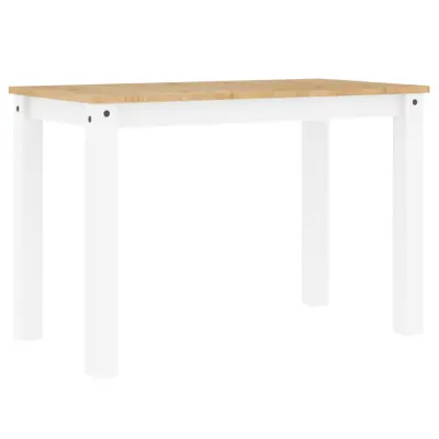 vidaXL Jedilna miza Panama bela 117x60x75 cm trdna borovina