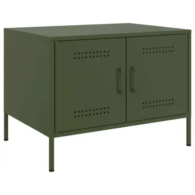 vidaXL Klubska mizica olivno zelena 68x50x50,5 cm jeklo