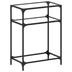 vidaXL Konzolna mizica s stekleno površino 60x35x81 cm jeklo