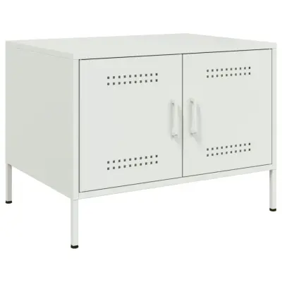vidaXL Klubska mizica bela 68x50x50,5 cm jeklo