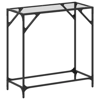 vidaXL Konzolna mizica s stekleno površino 80x35x81 cm jeklo