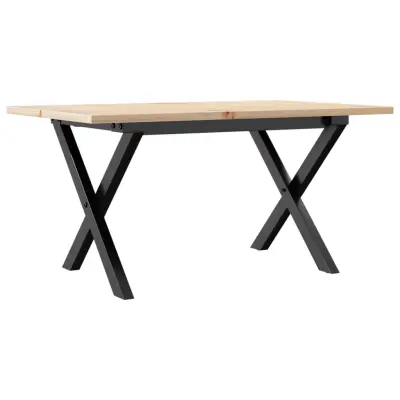 vidaXL Klubska mizica X okvir 80x50x40 cm trdna borovina jeklo
